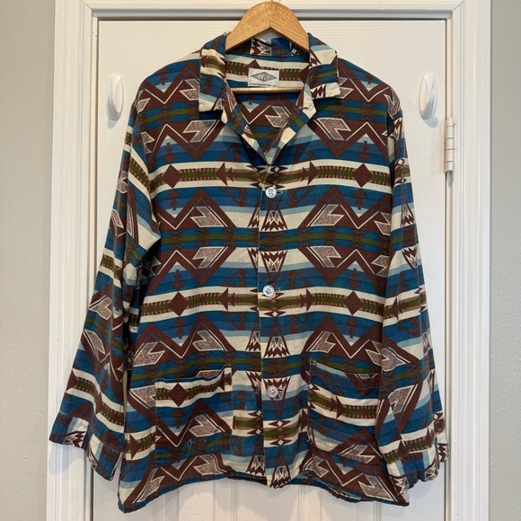 Vtg 90s Shadow Boxer Men L Button Up Flannel Western Shirt Made In USA FLAW - Picture 1 of 8